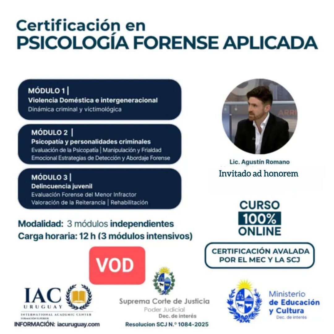 Curso Certificación en Pscicología Forense Aplicada