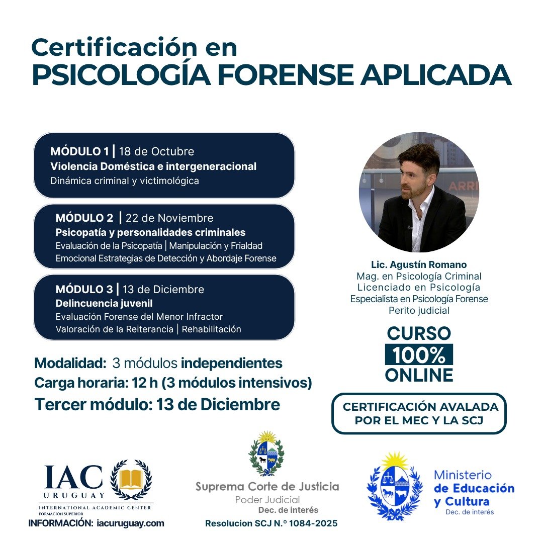 13/12/2025 - MÓDULO 3 - Curso Certificación en Pscicología Forense Aplicada 1