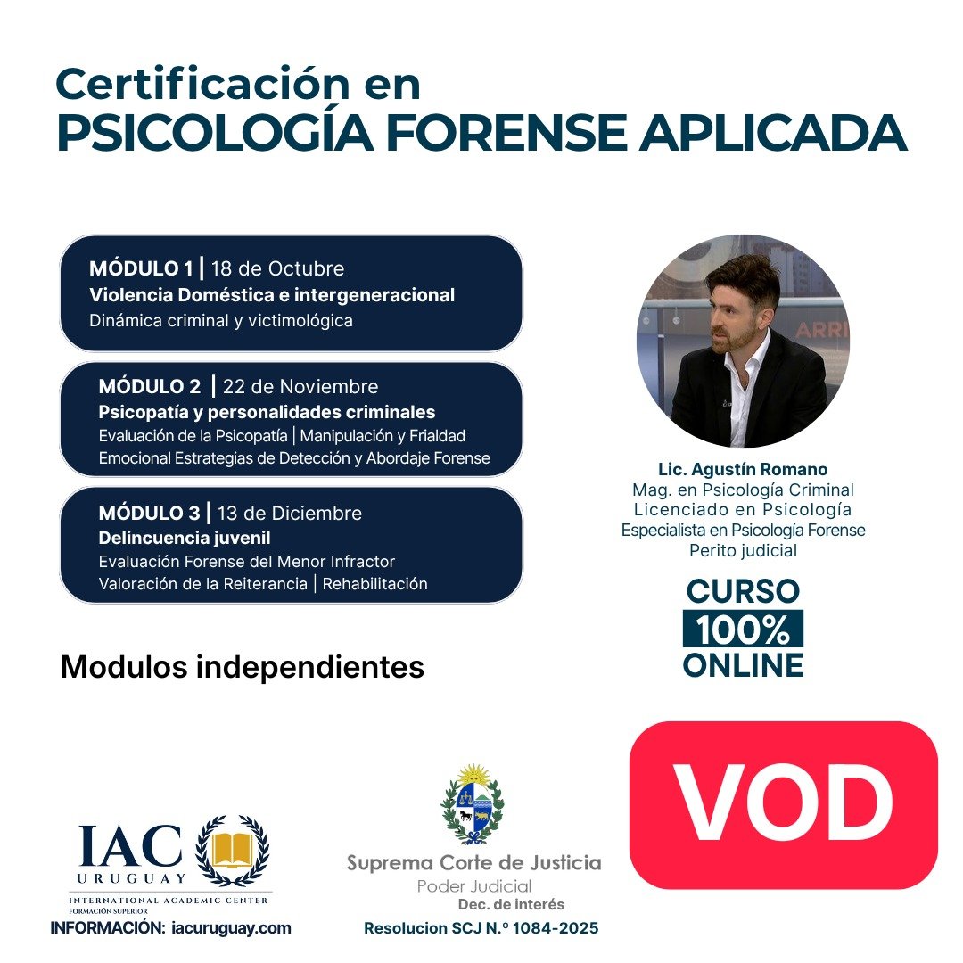 Curso Certificación en Pscicología Forense Aplicada
