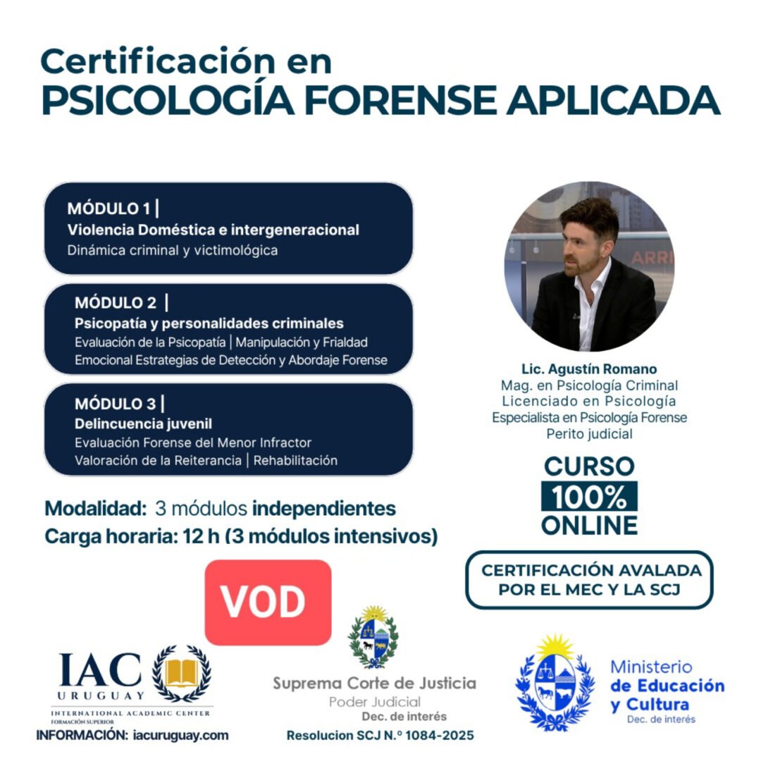 Curso Certificación en Pscicología Forense Aplicada