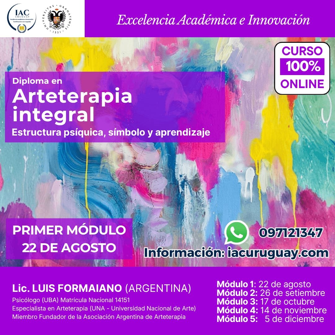 22/08/26 - DIPLOMATURA EN ARTETERAPIA - MÓDULO 1 – Generalidades y particularidades del Arteterapia